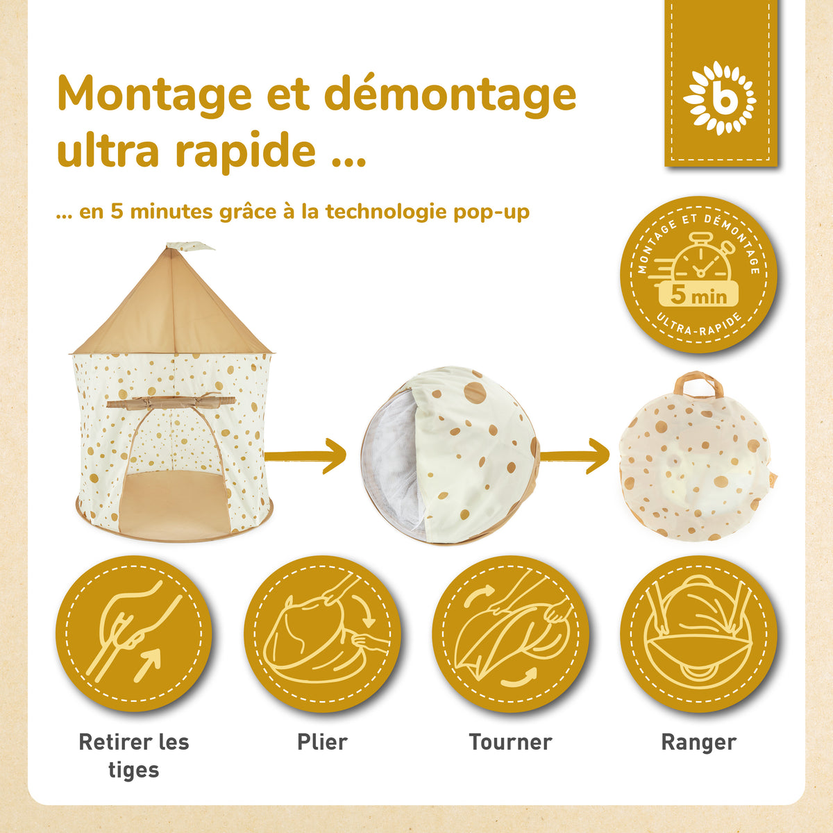 Pop up Spielzelt Dots - FR Infographic