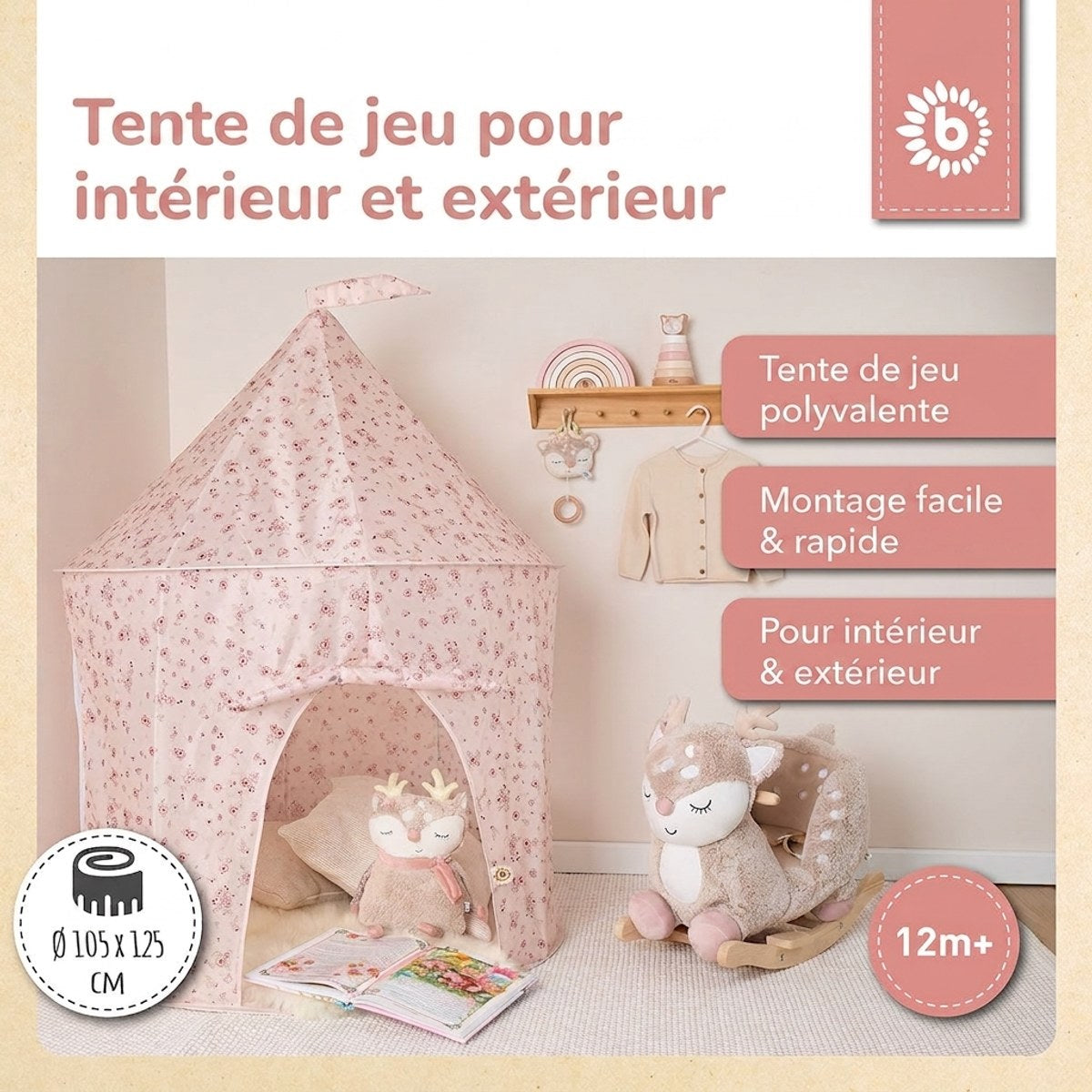 Pop Up Spielzelt Dreamy Flowers - FR Infographic