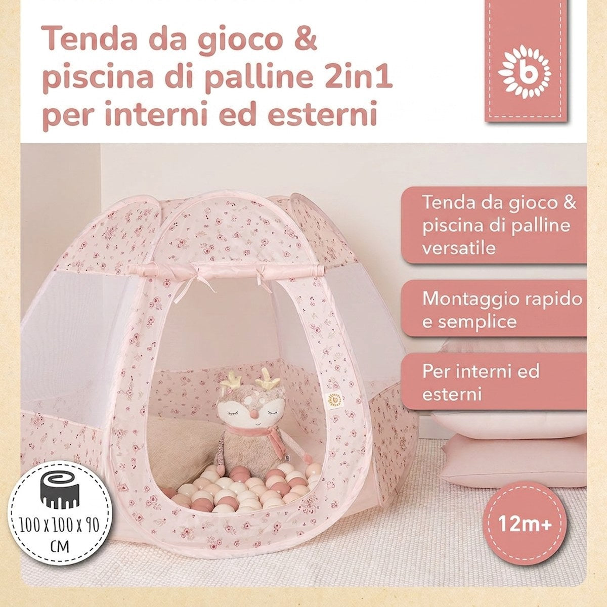 Pop Up Spielzelt und Bällebad Dreamy Flowers mit 50 Bällen - IT Infographic