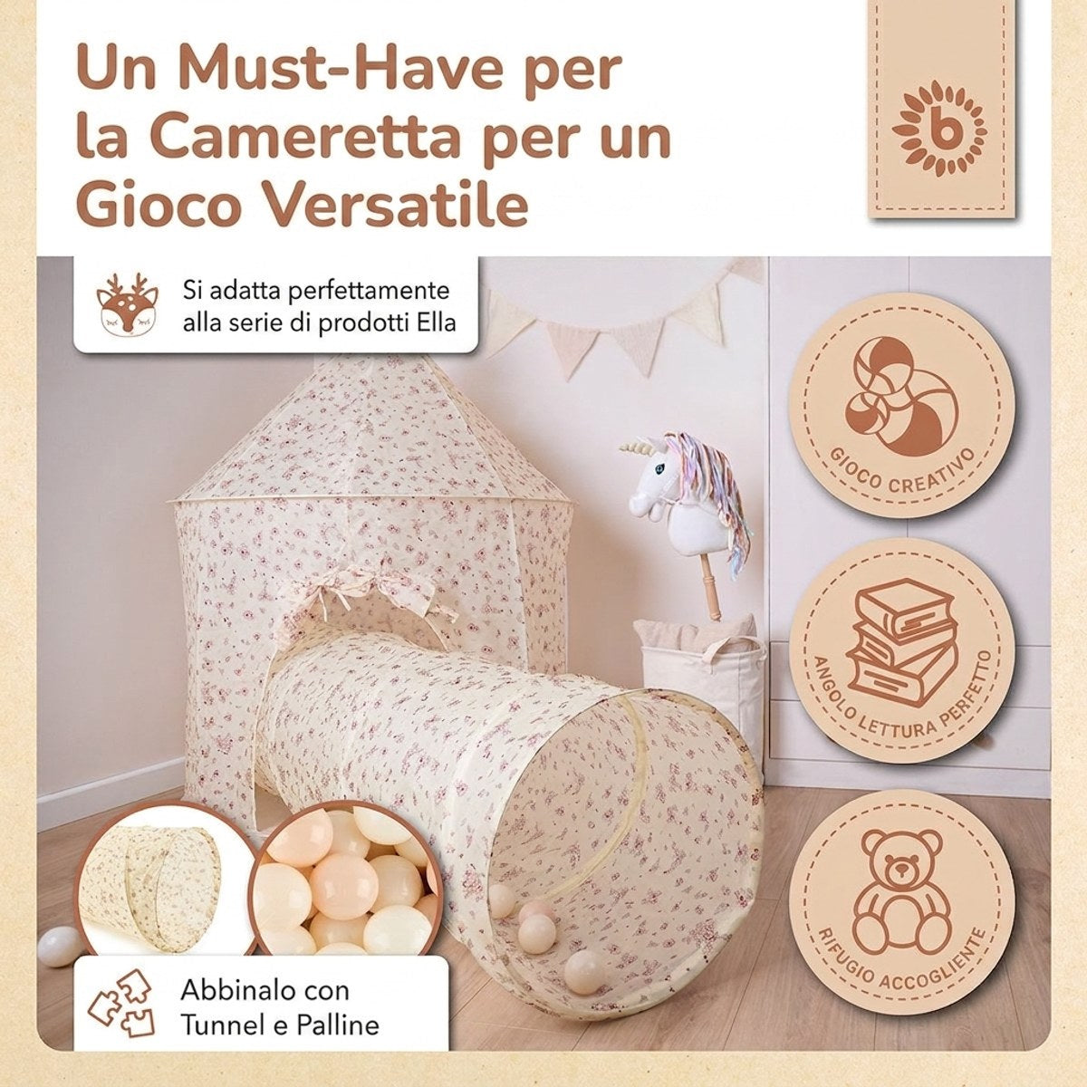 Pop Up Spielzelt Vintage Flowers - IT Infographic