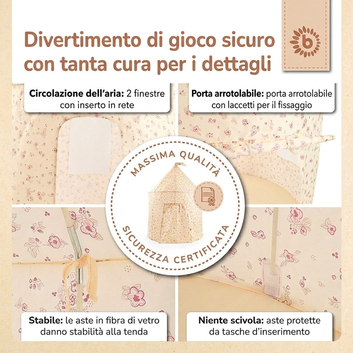 Pop Up Spielzelt Vintage Flowers - IT Infographic