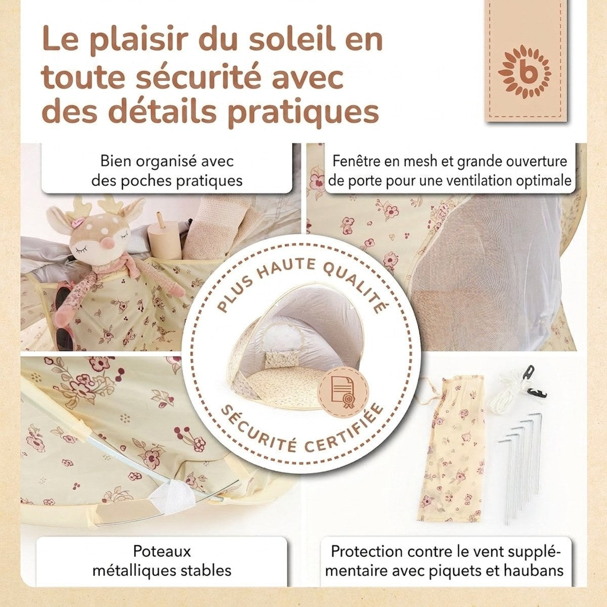POP UP STRANDMUSCHEL VINTAGE FLOWERS - FR Infographic