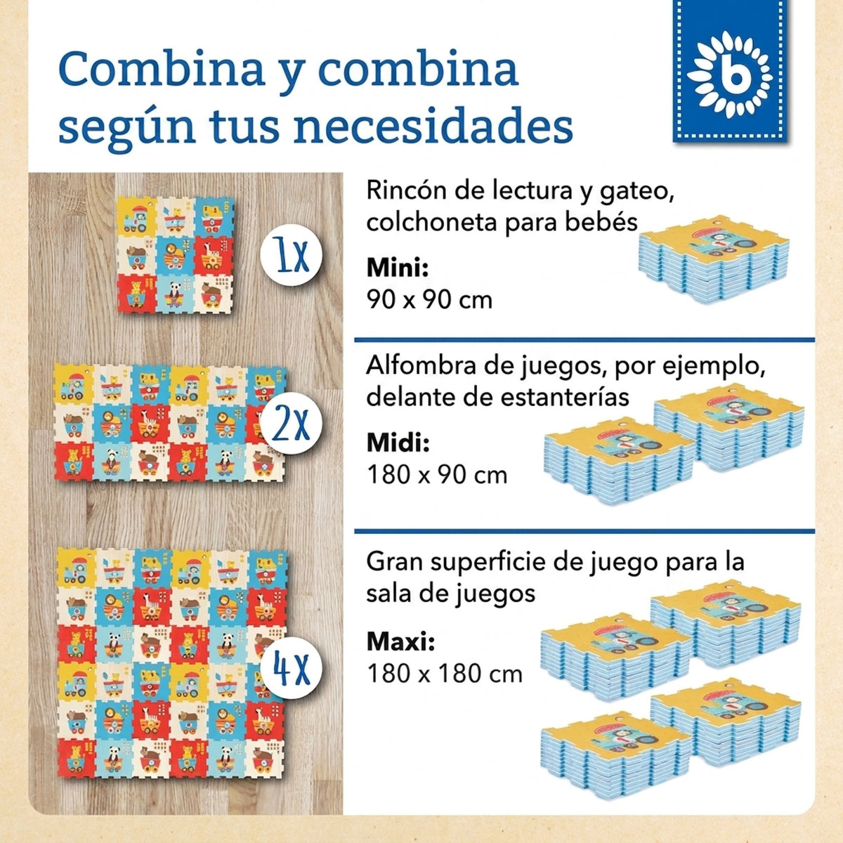 Puzzlematte Tier Motivzug 18 Teile - ES Infographic
