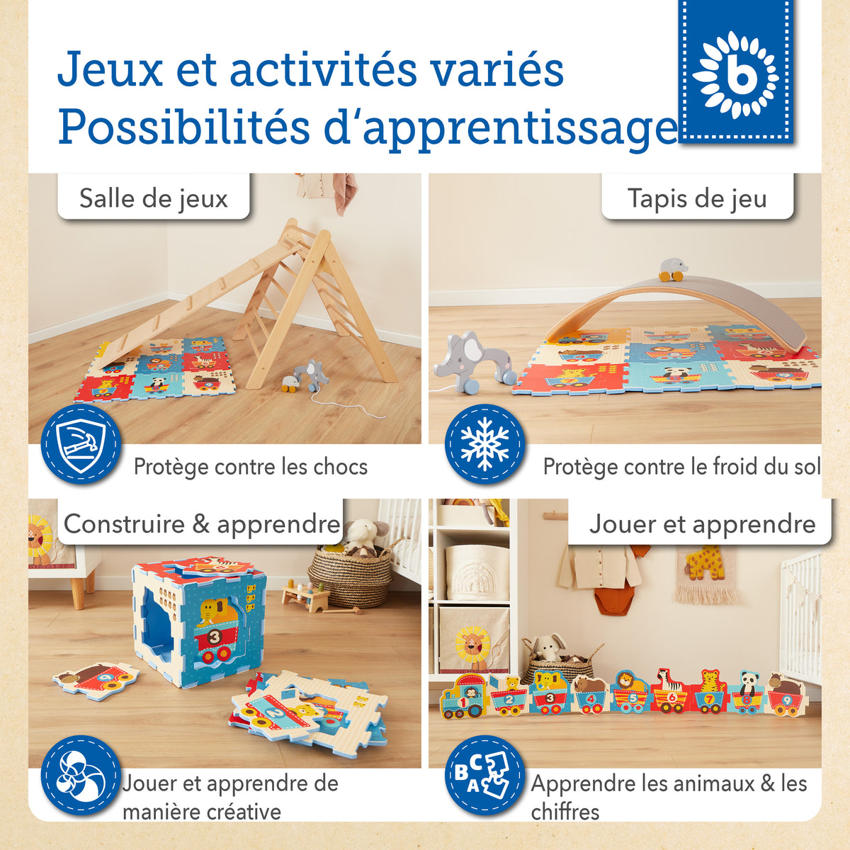 Puzzlematte Tier Motivzug 18 Teile - FR Infographic