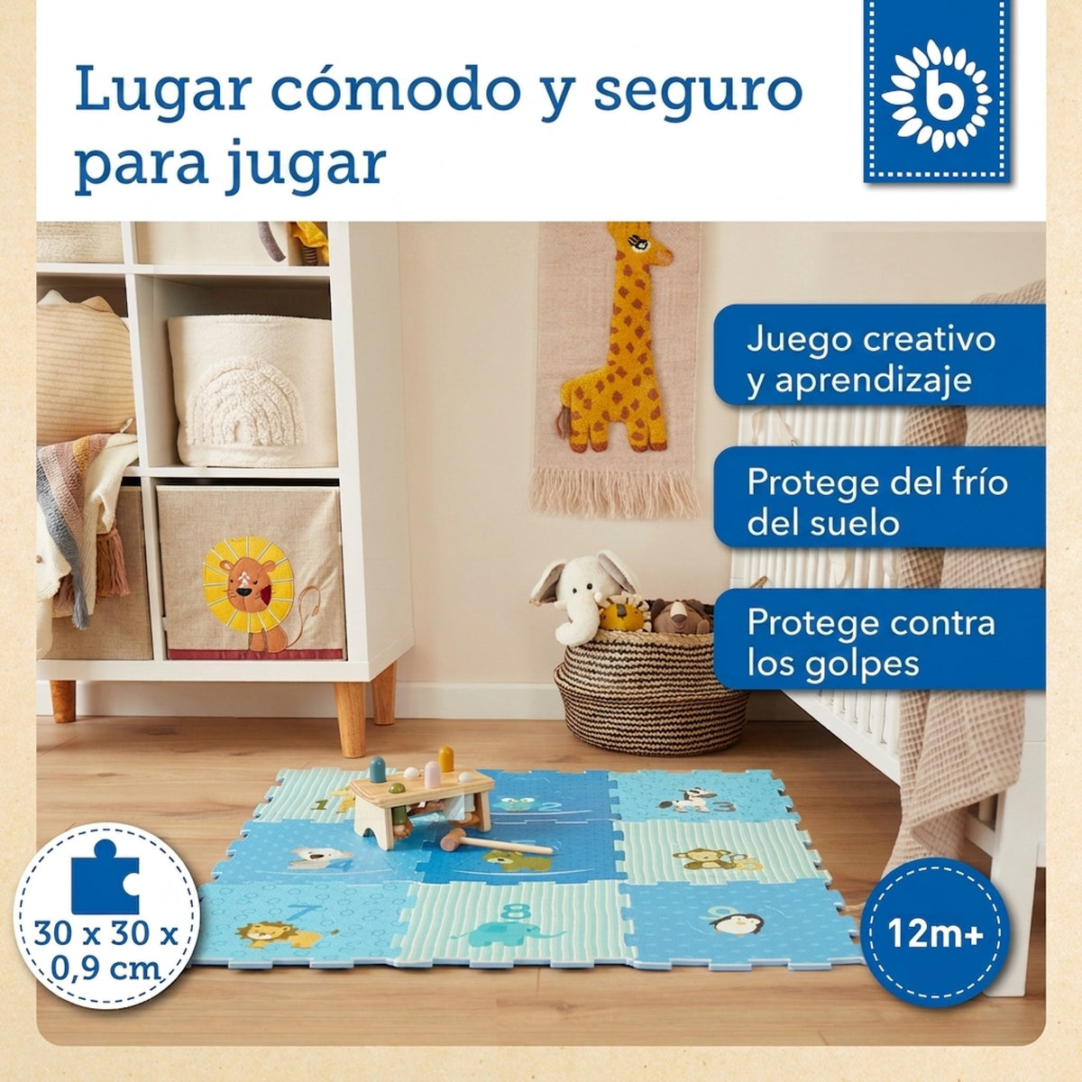 Puzzlematte Tiere blau 18 Teile - ES Infographic