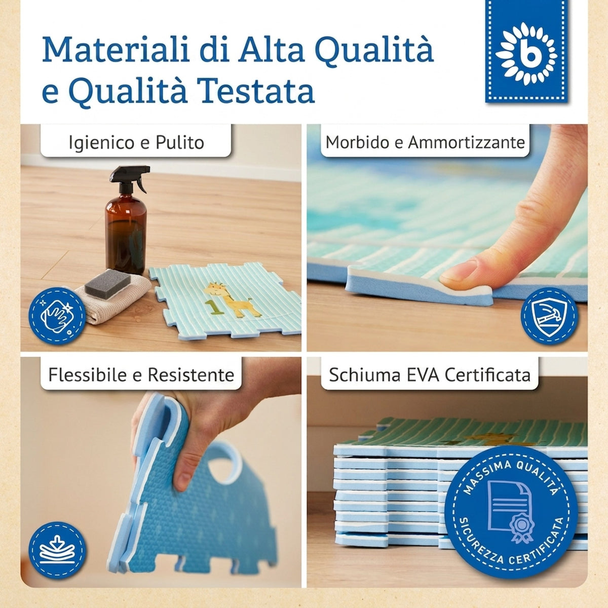 Puzzlematte Tiere blau 18 Teile - IT Infographic