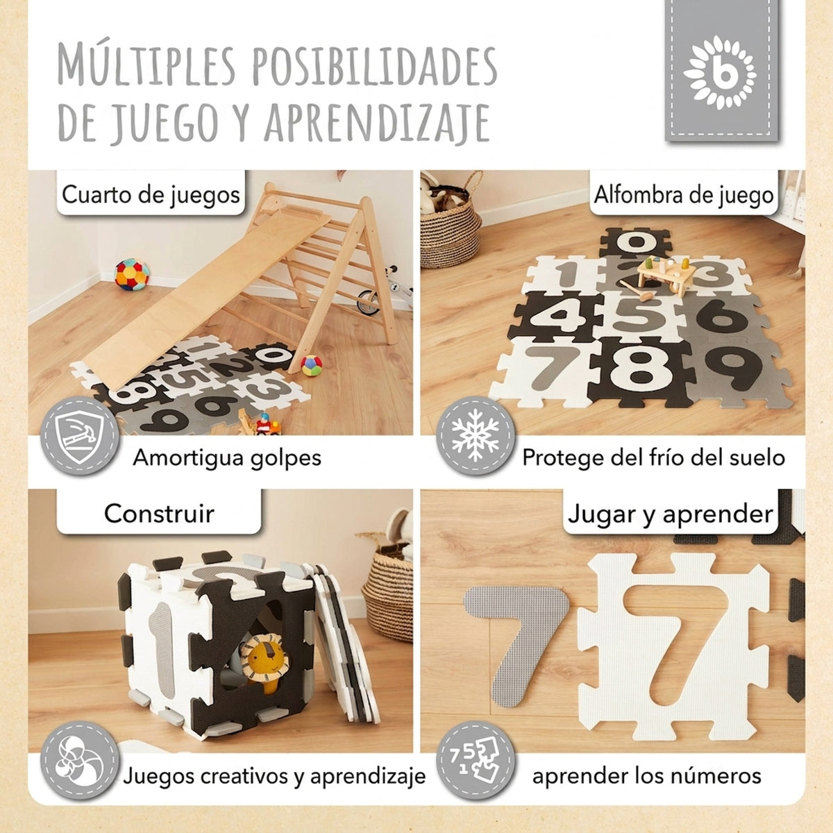 Puzzlematte Zahlen Black & White - ES Infographic