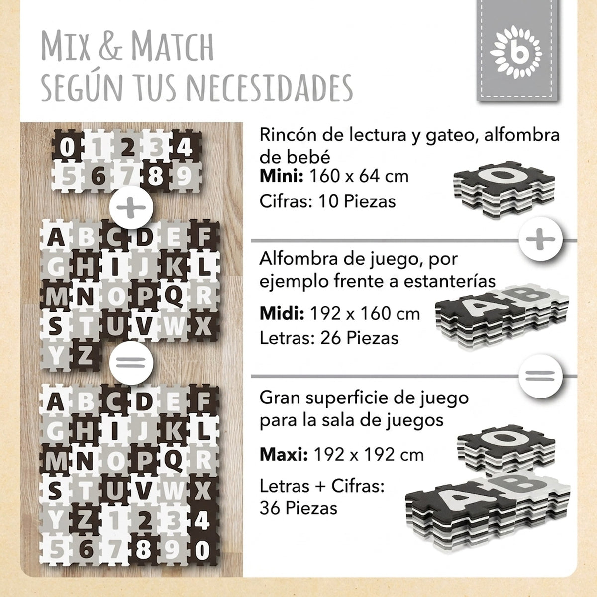 Puzzlematte Zahlen Black & White - ES Infographic
