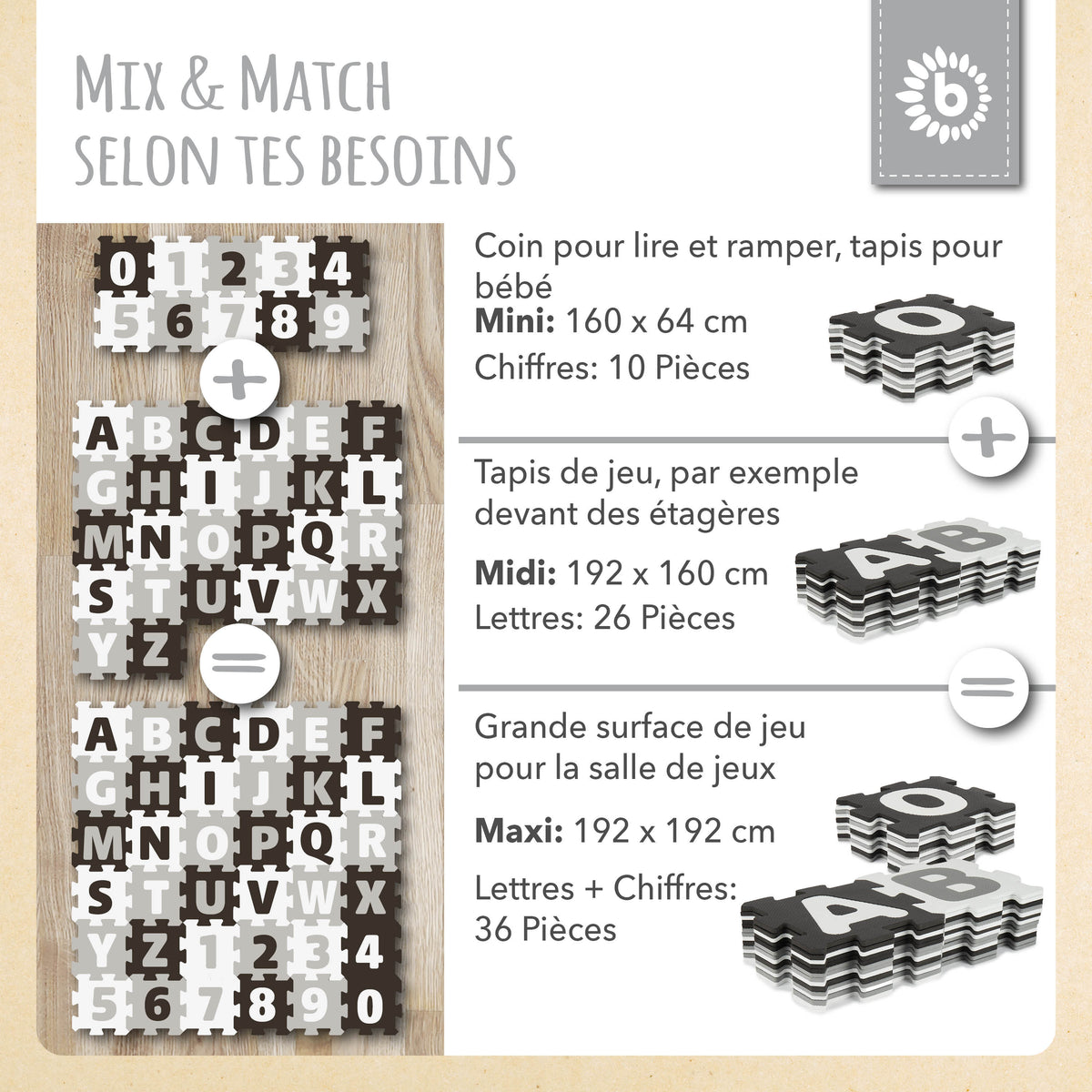 Puzzlematte Zahlen Black & White - FR Infographic
