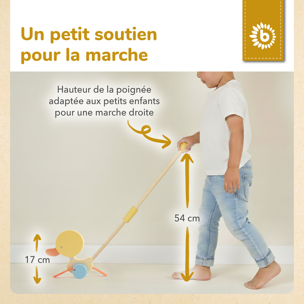 Rollerstab Watschelente gelb - FR Infographic