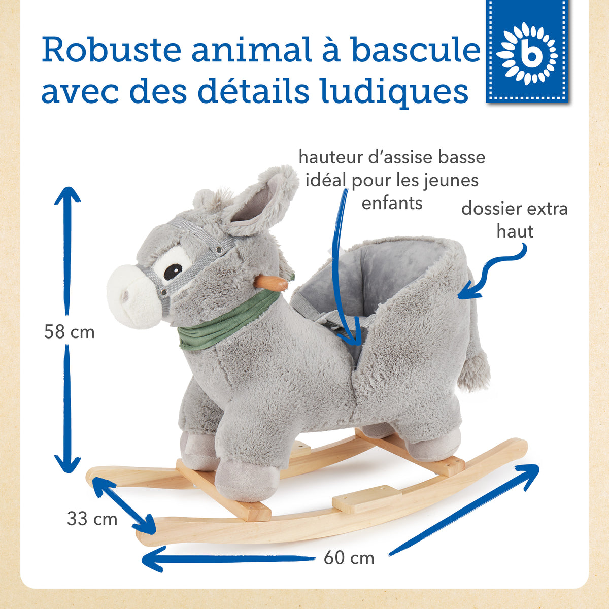 Schaukel Esel Luca - FR Infographic