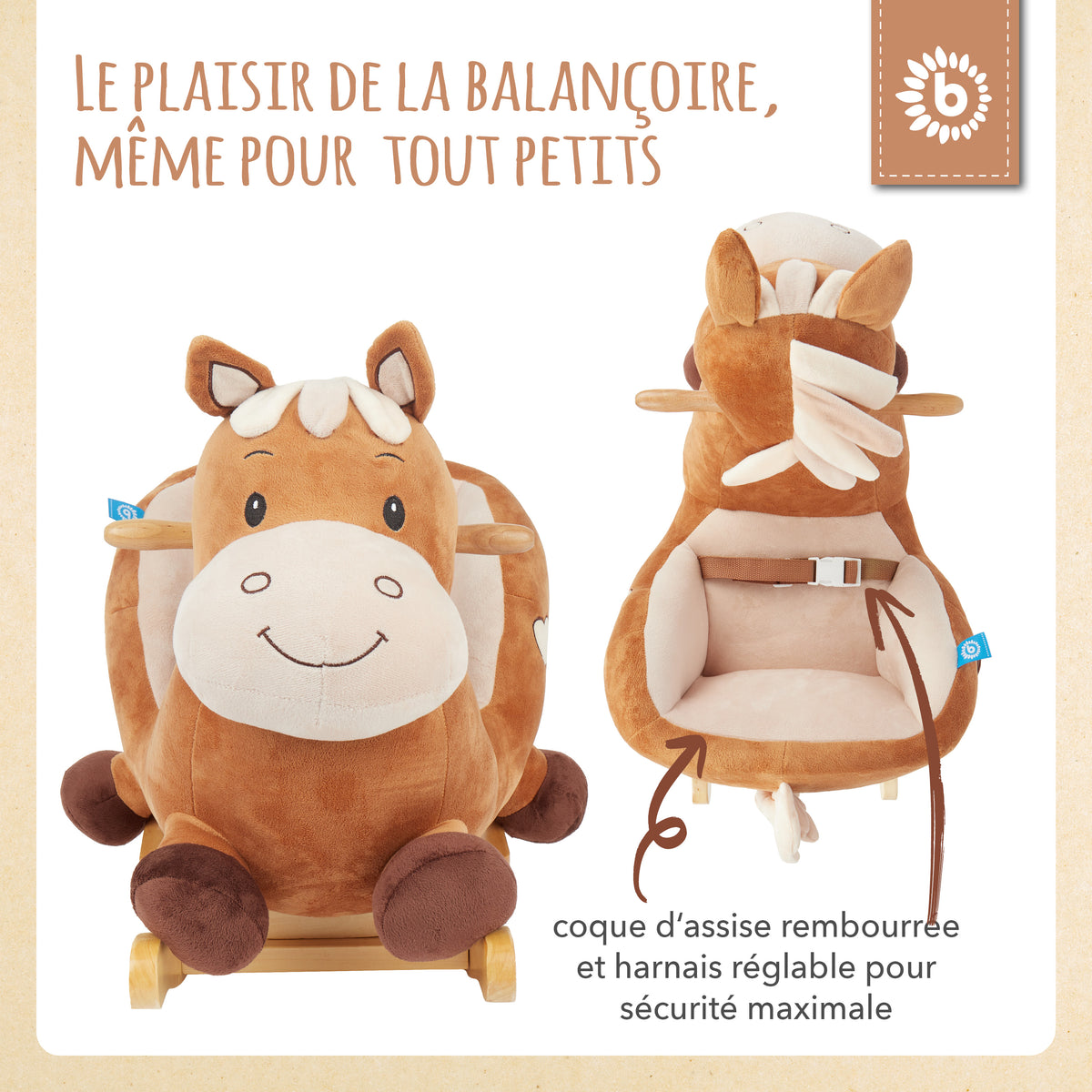 Schaukeltier Baby Pferd Calimero - FR Infographic