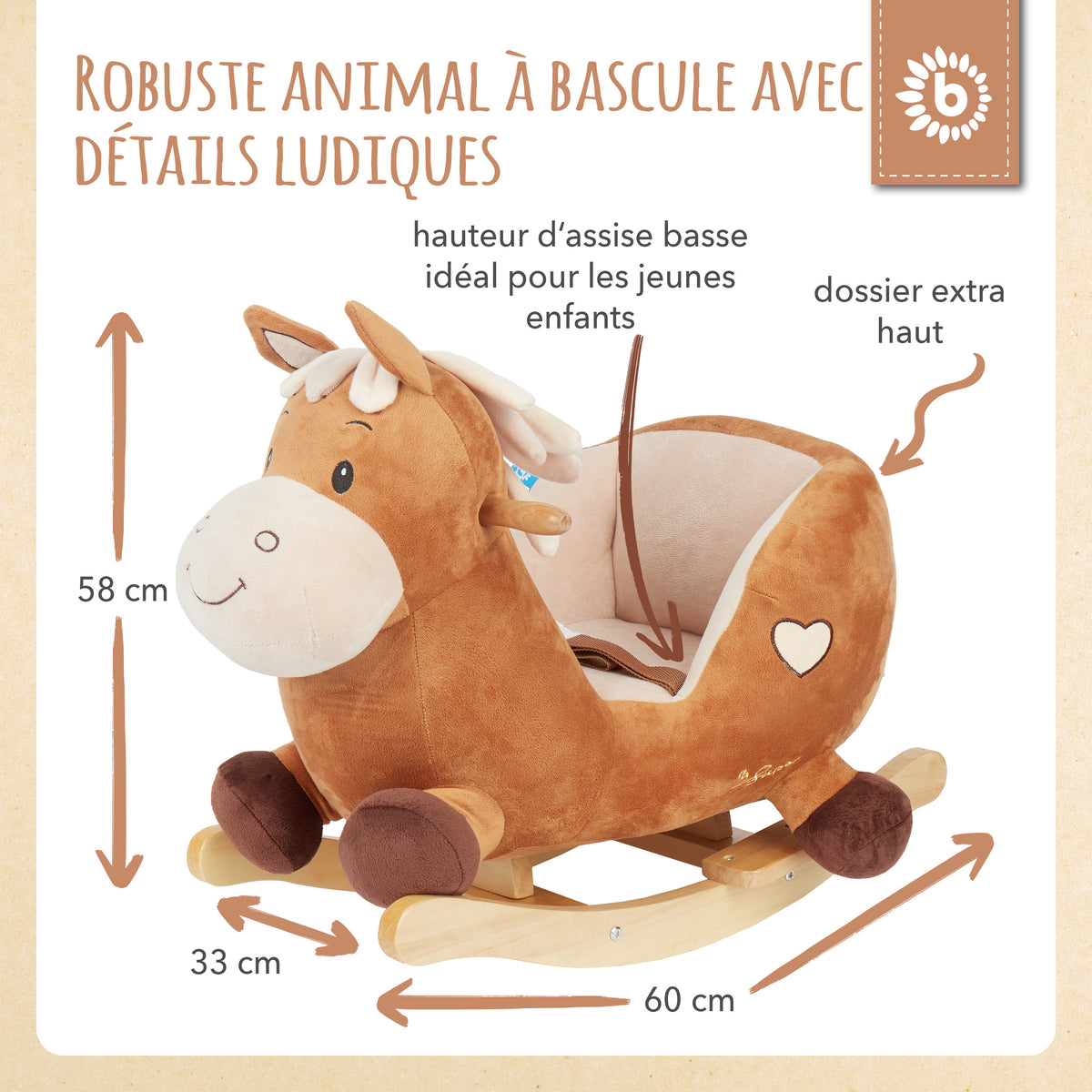 Schaukeltier Baby Pferd Calimero - FR Infographic