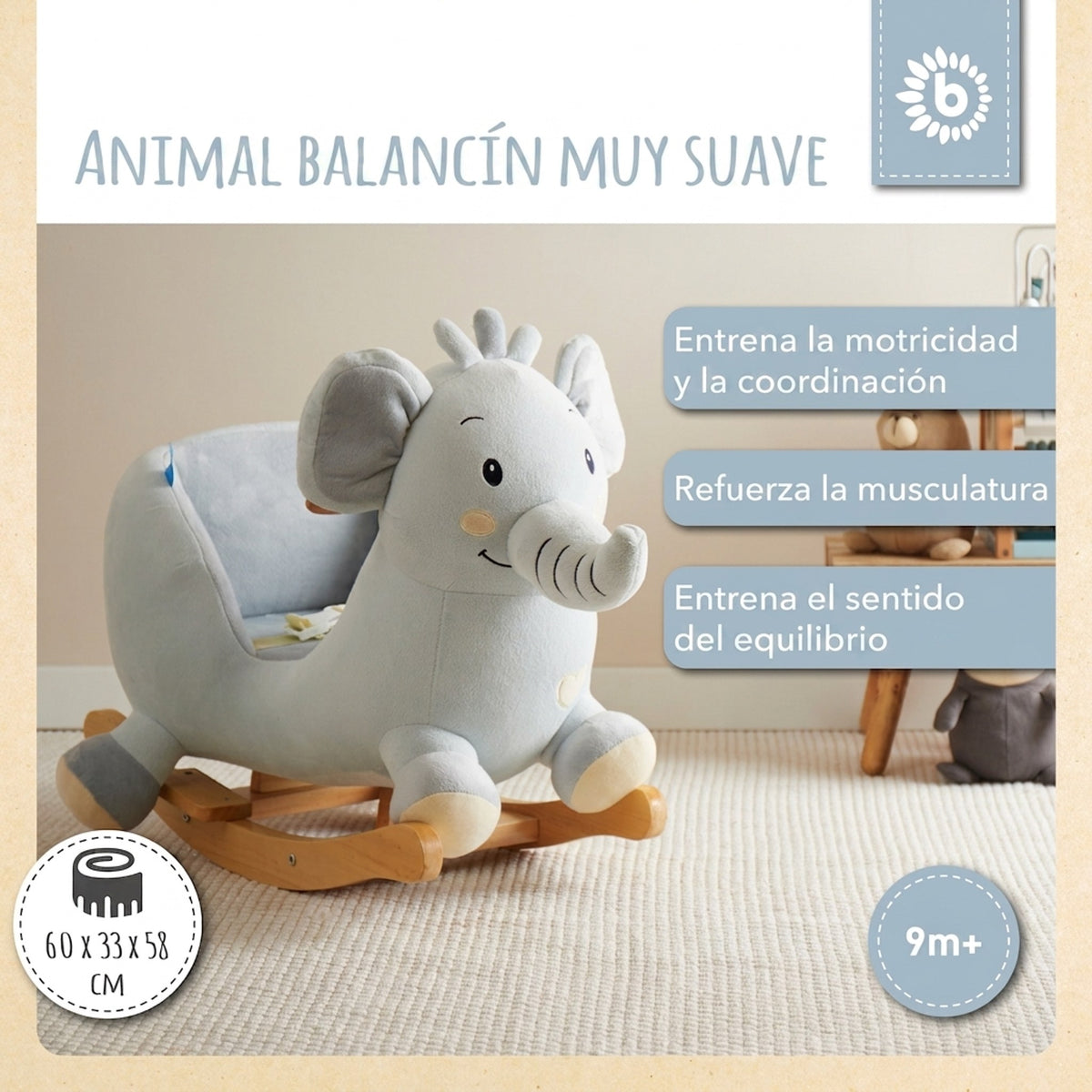 Schaukeltier Baby Elefant Tiko - ES Infographic