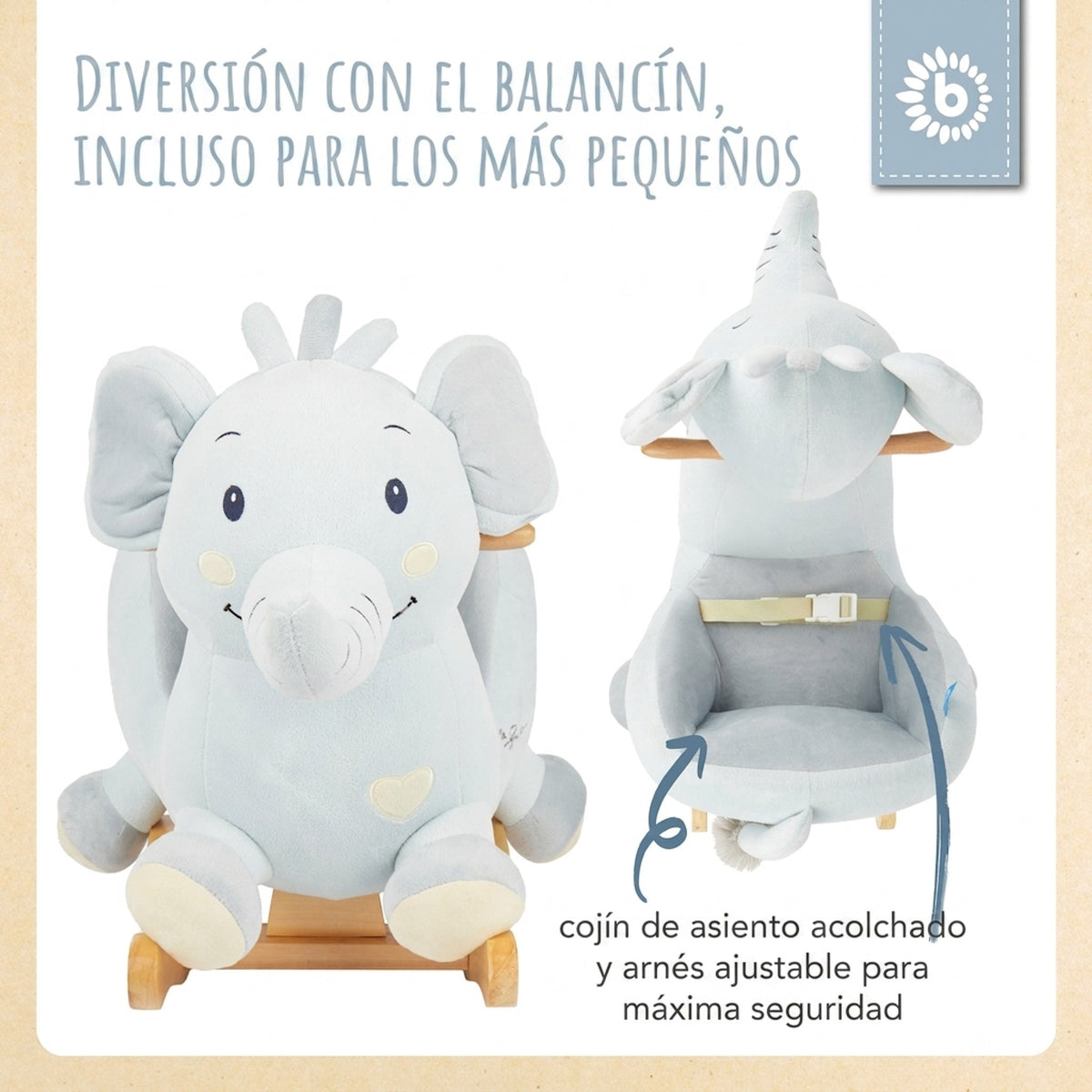 Schaukeltier Baby Elefant Tiko - ES Infographic