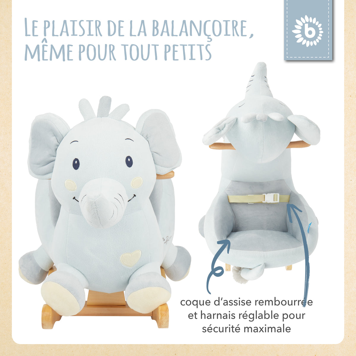 Schaukeltier Baby Elefant Tiko - FR Infographic