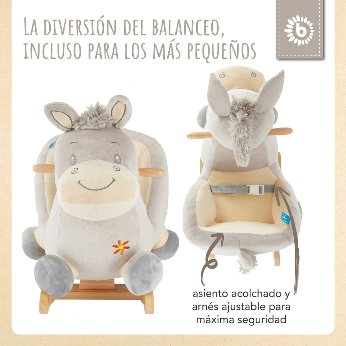 Schaukeltier Baby Esel Fips - ES Infographic