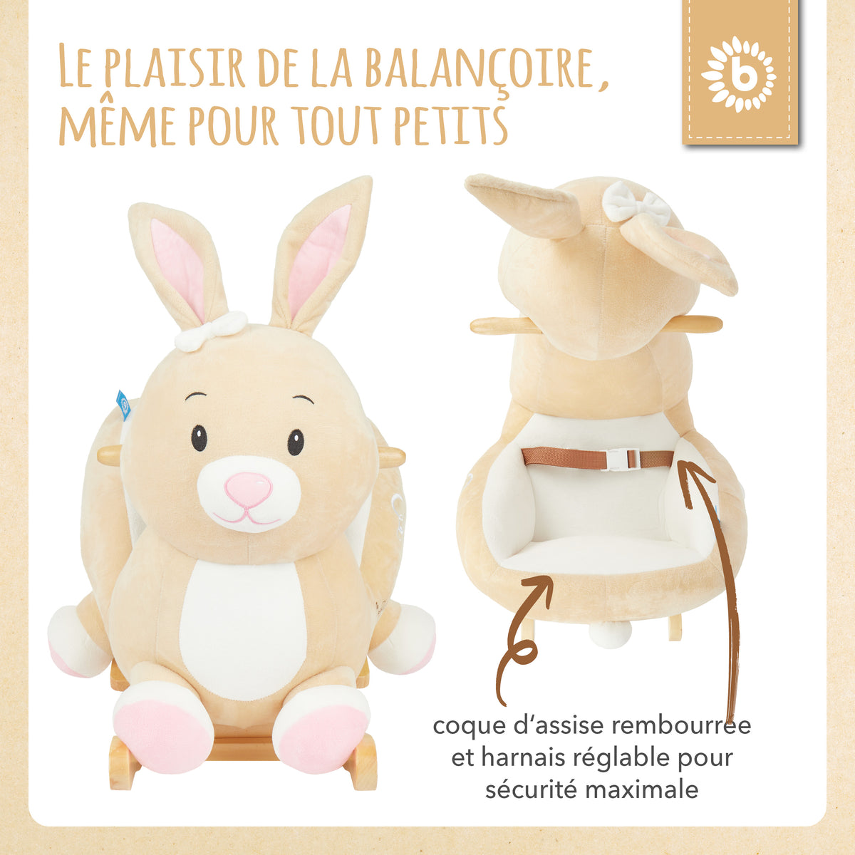 Schaukeltier Baby Hase Hopsi - FR Infographic