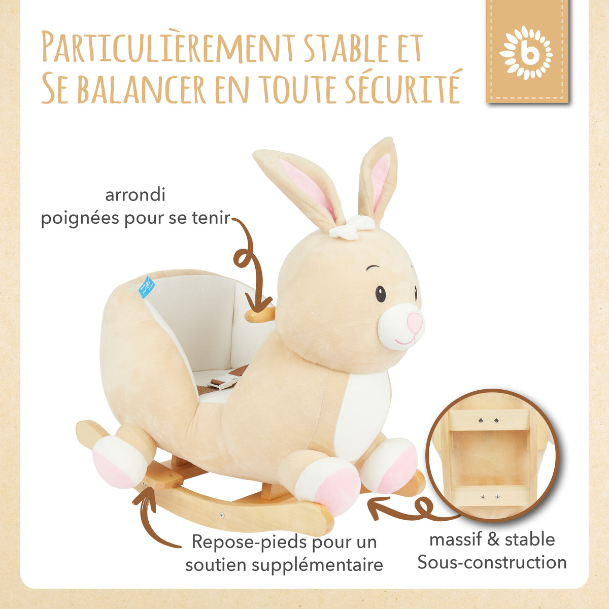 Schaukeltier Baby Hase Hopsi - FR Infographic