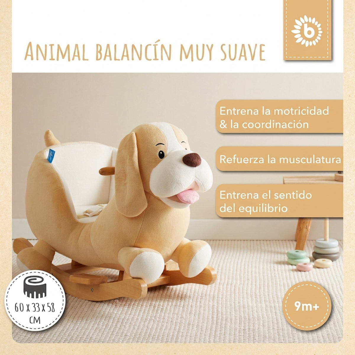 Schaukeltier Baby Hund Sam - ES Infographic