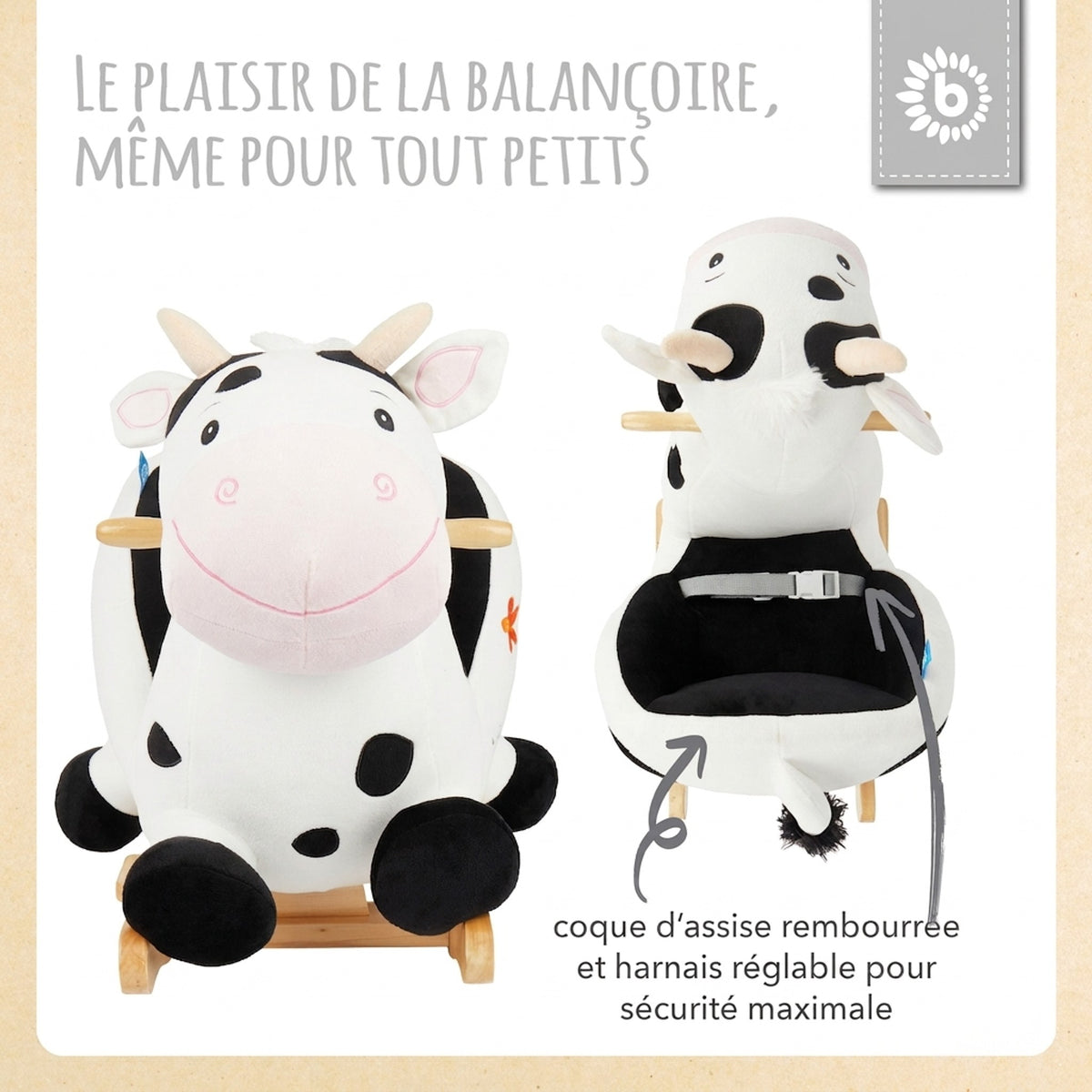 Schaukeltier Baby Kuh Heidi - FR Infographic