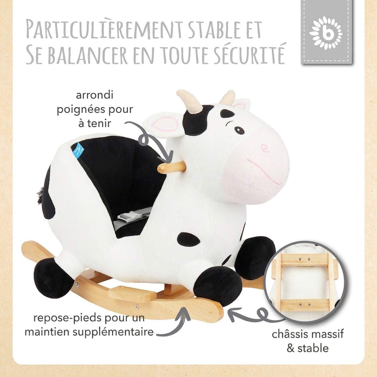 Schaukeltier Baby Kuh Heidi - FR Infographic