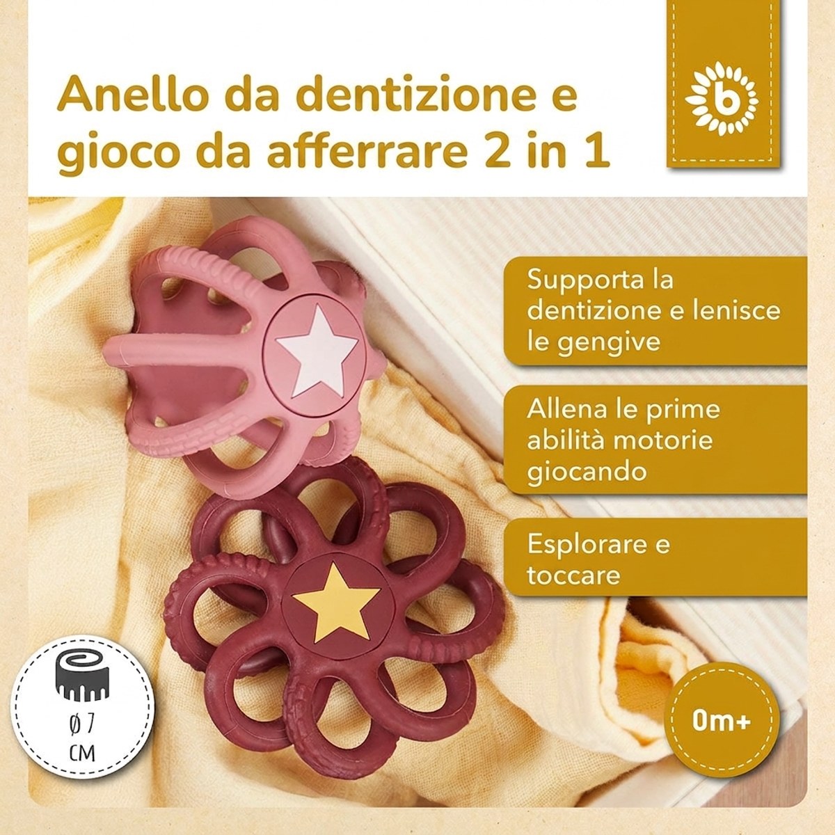 Silikon Beiß- & Greifball 2er Set Rosy Sky - IT Infographic