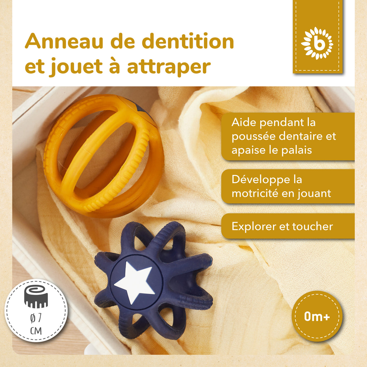 Silikon Beiß- & Greifball 2er Set Sun & Sky - FR Infographic
