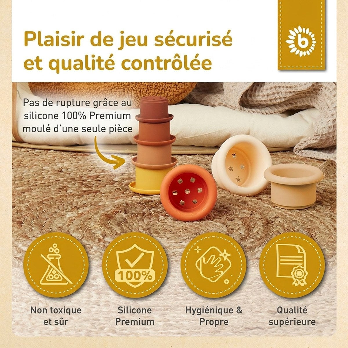 Silikon Stapelbecher Chocolate Bliss - FR Infographic