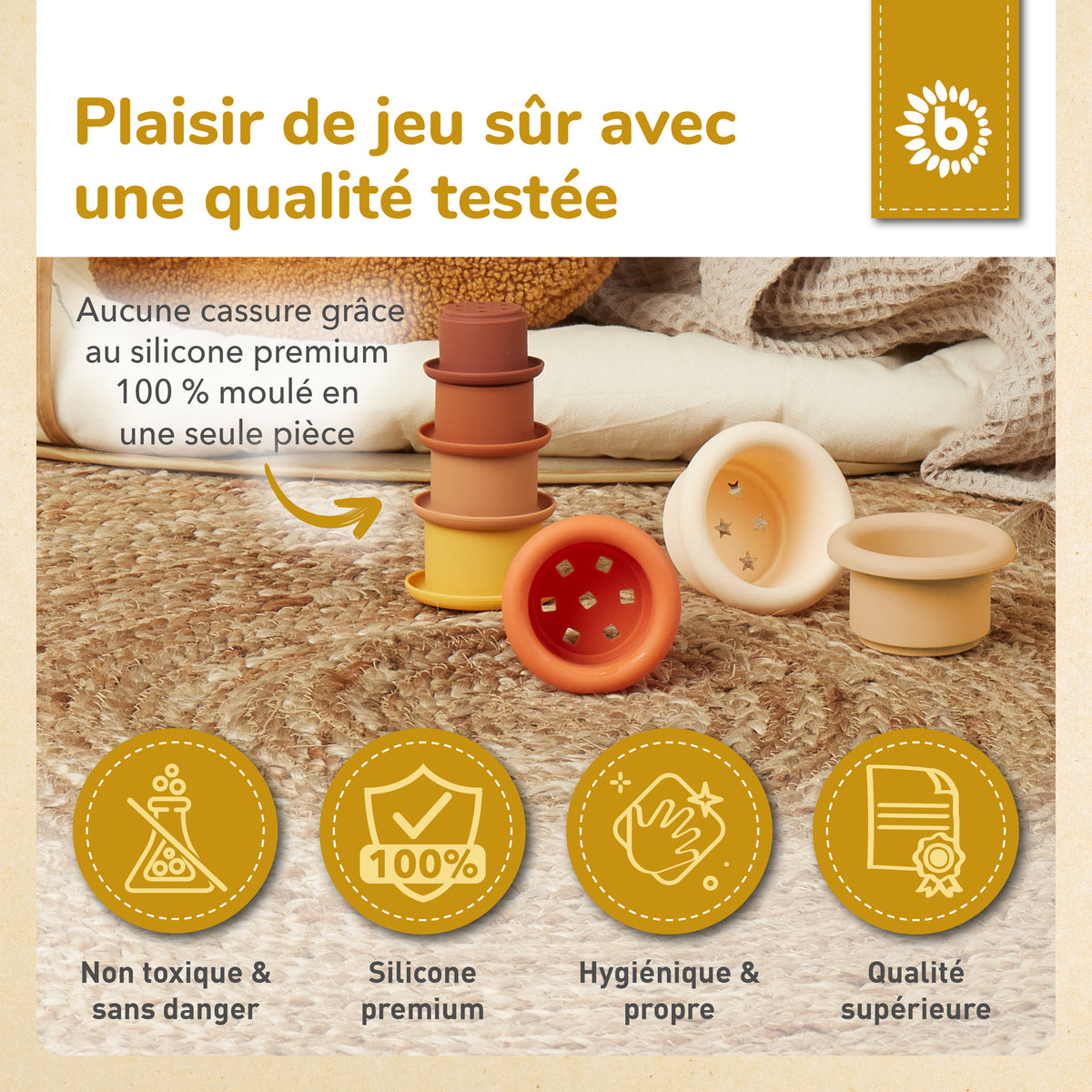 Silikon Stapelbecher Chocolate Bliss - FR Infographic