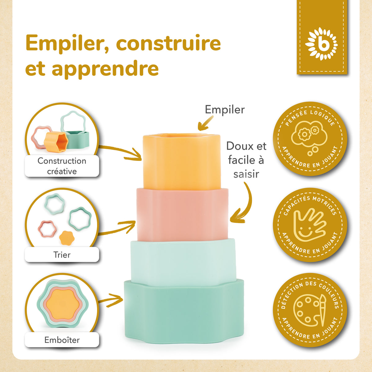 Silikon Stapelspiel Blume Tropical Vibes - FR Infographic