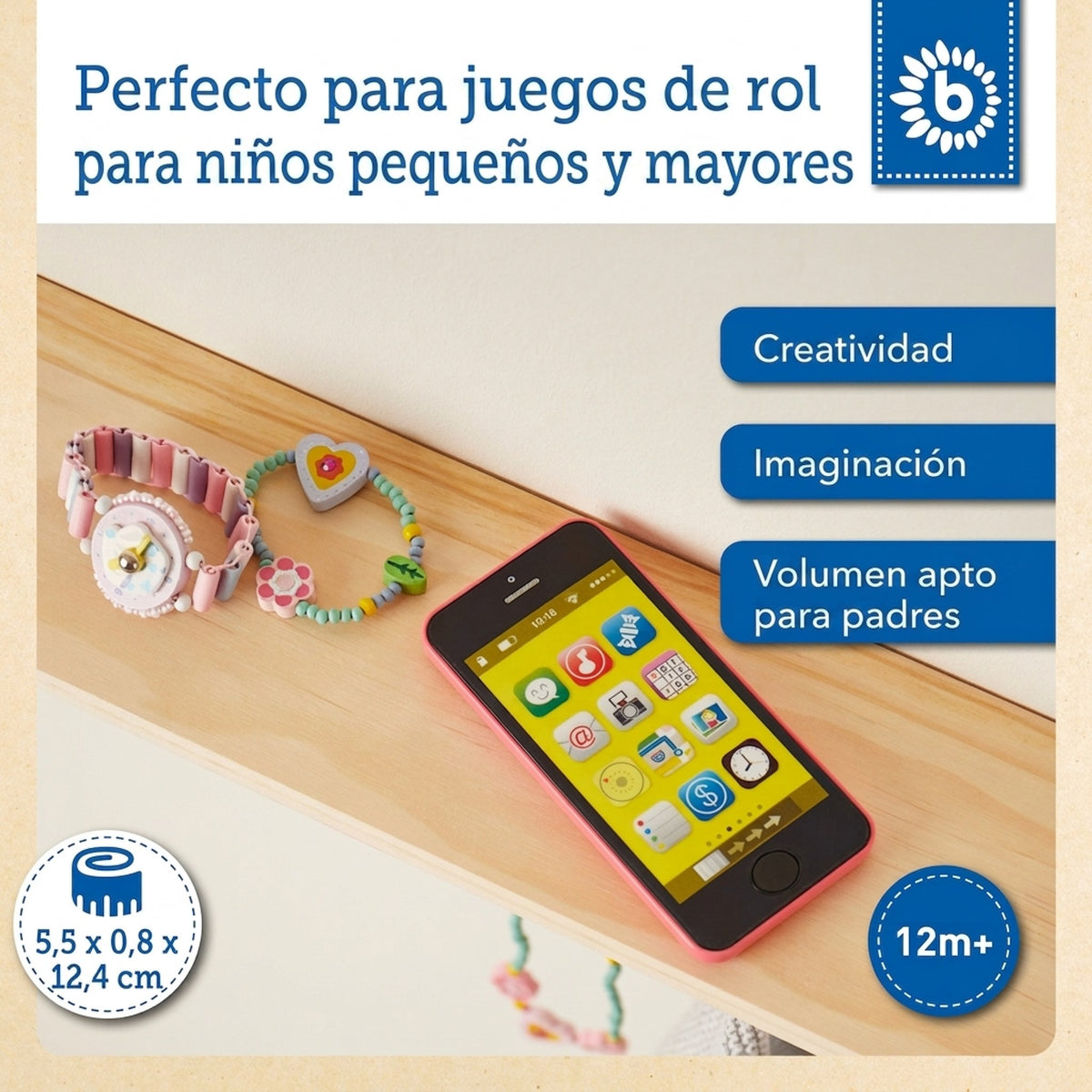 Smartphone rosa mit Licht/Sound - ES Infographic