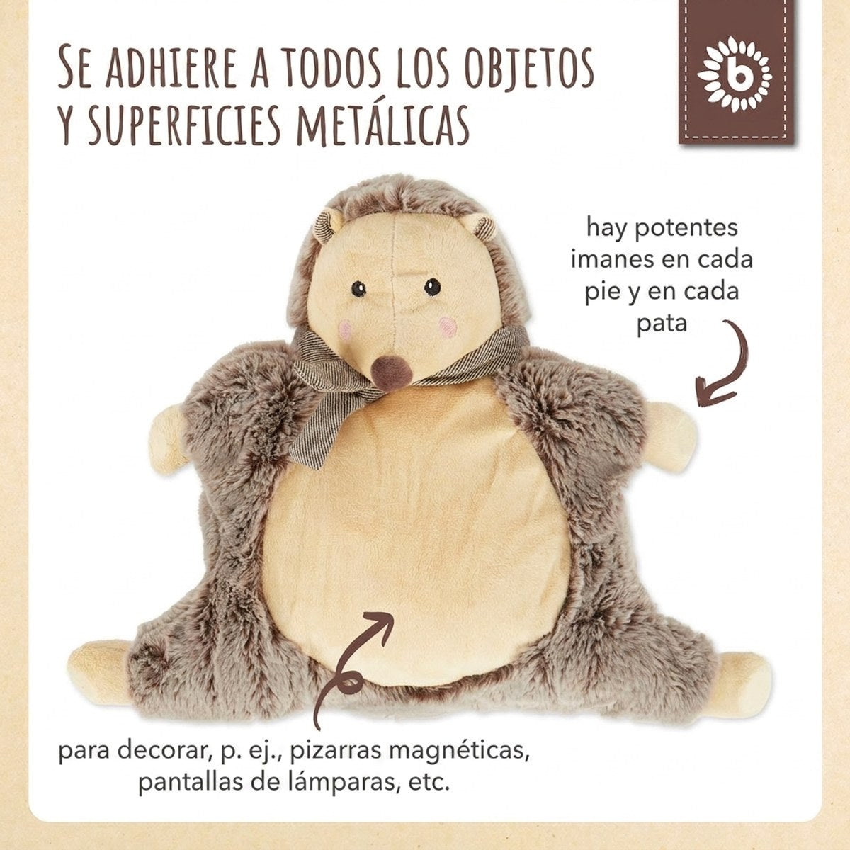 Spielfigur Igel Piksi mit Magneten - ES Infographic