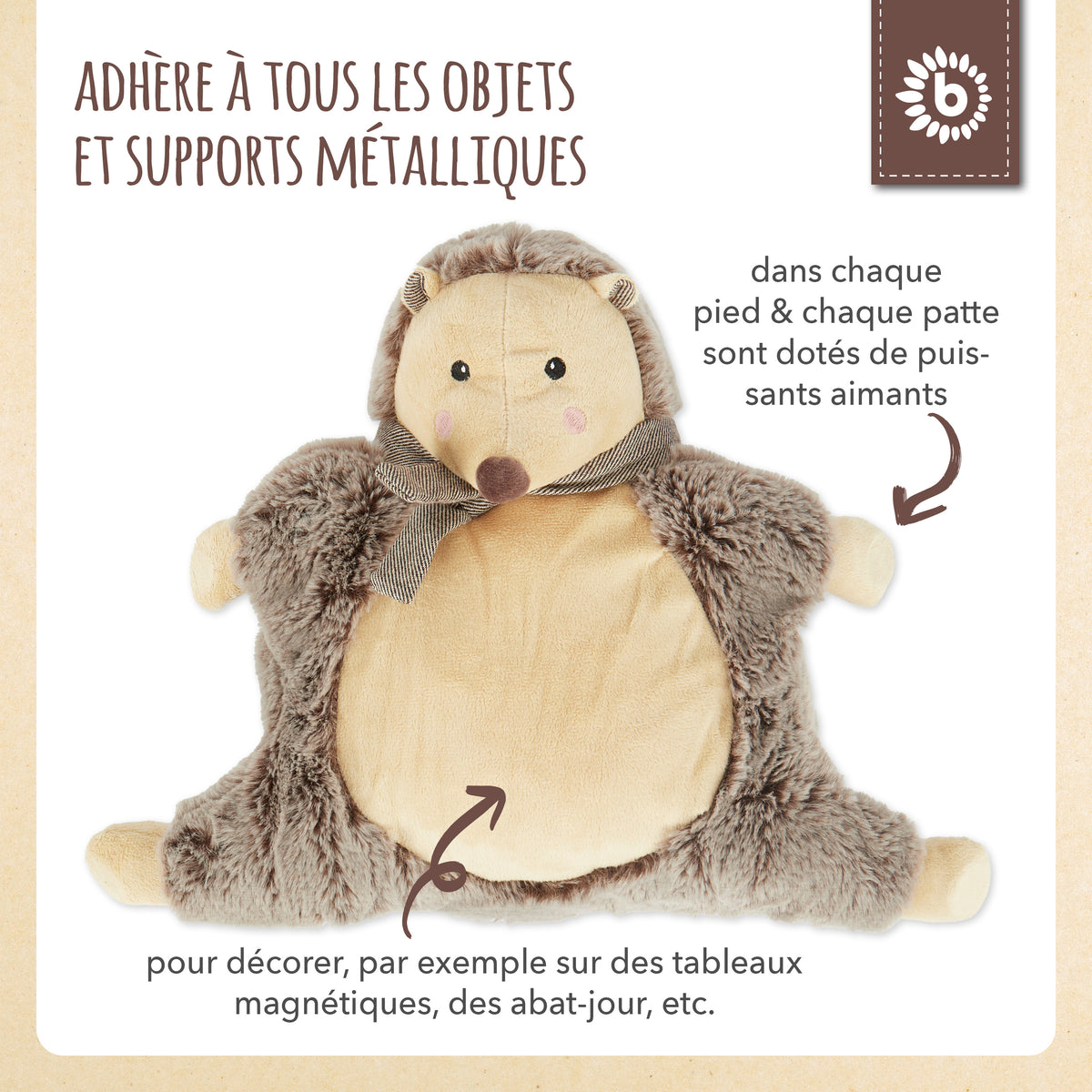 Spielfigur Igel Piksi mit Magneten - FR Infographic