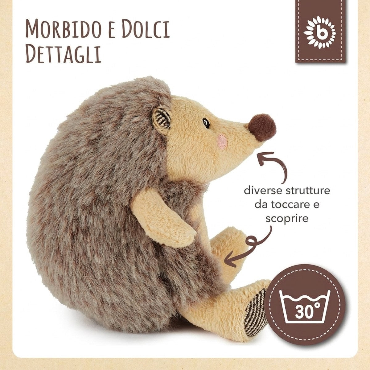 Spielfigur Igel Piksi mit Rassel - IT Infographic