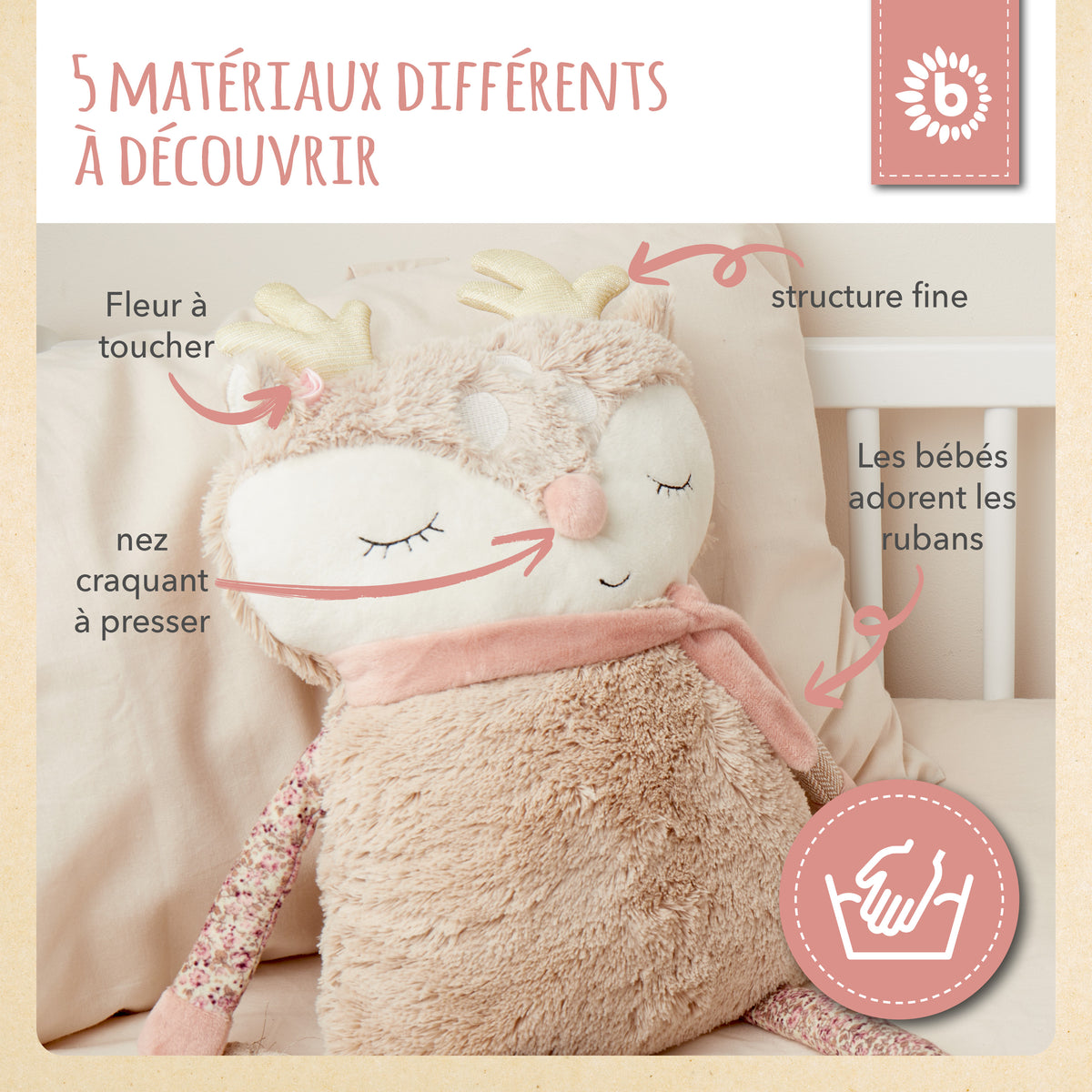Kuschelkissen Reh Ella - FR Infographic