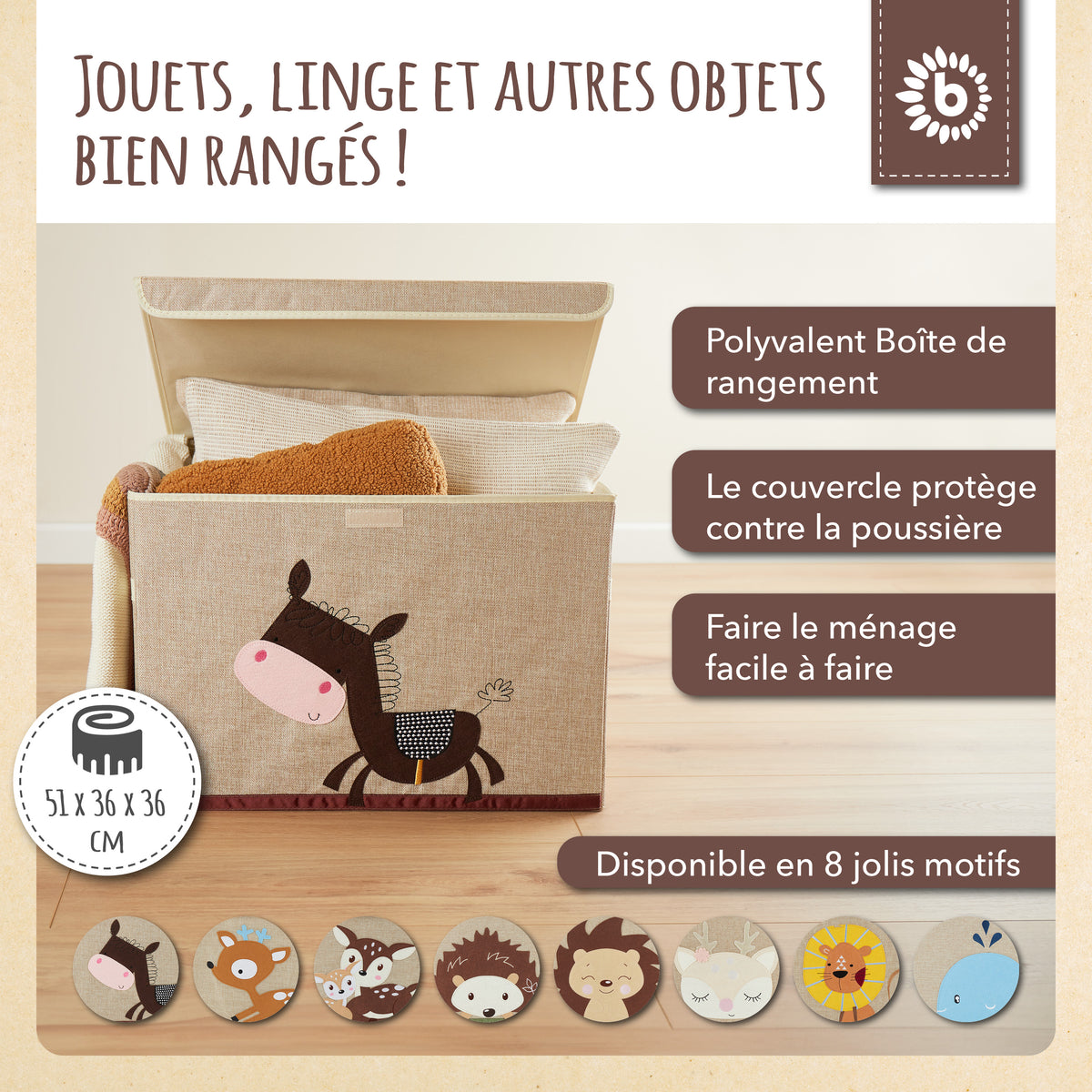 Aufbewahrungsbox Esel mit Deckel - FR Infographic