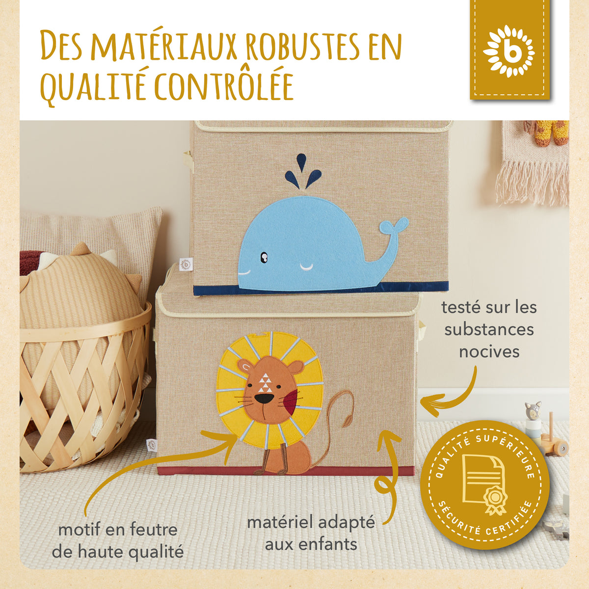 Aufbewahrungsbox Löwe mit Deckel - FR Infographic