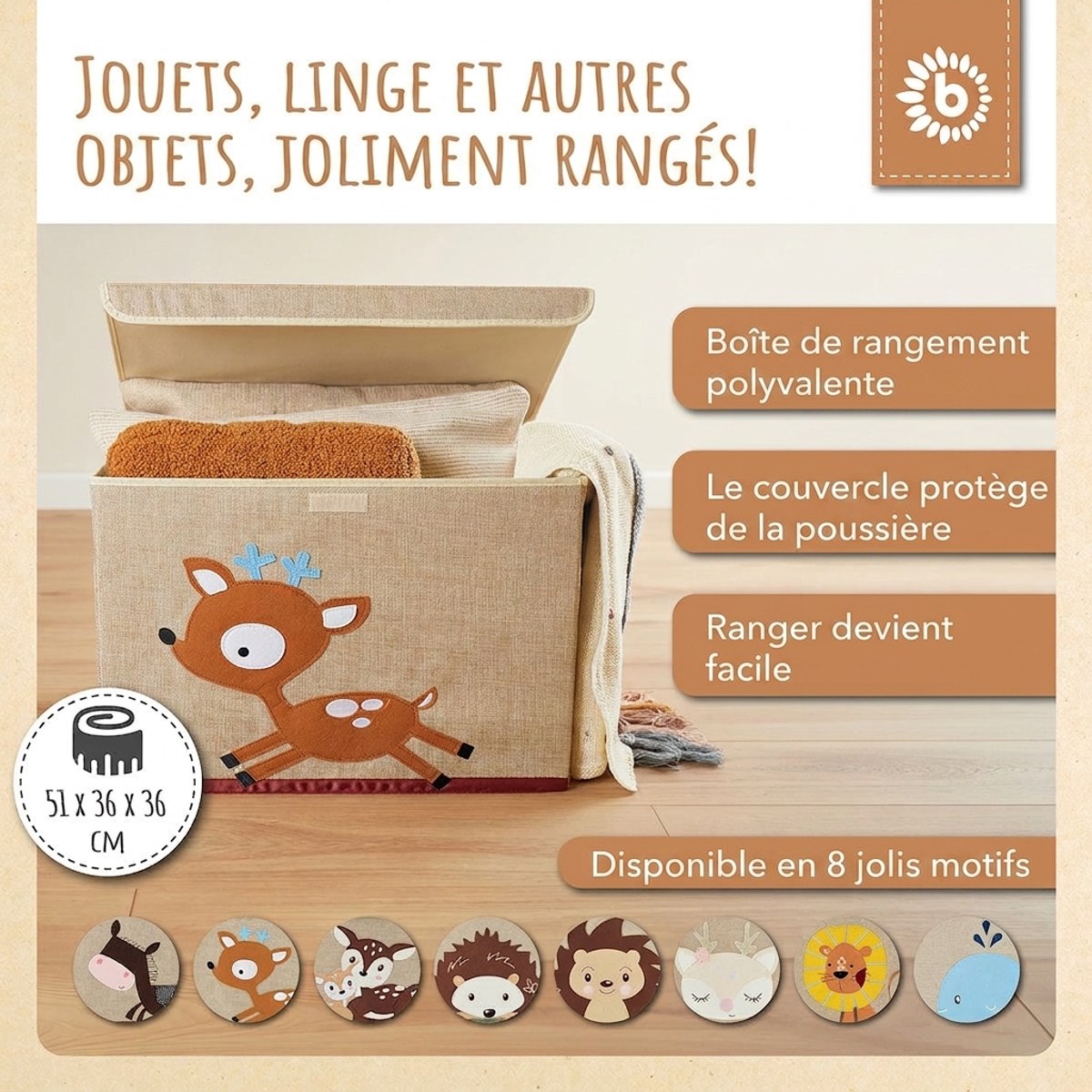Aufbewahrungsbox Reh mit Deckel - FR Infographic