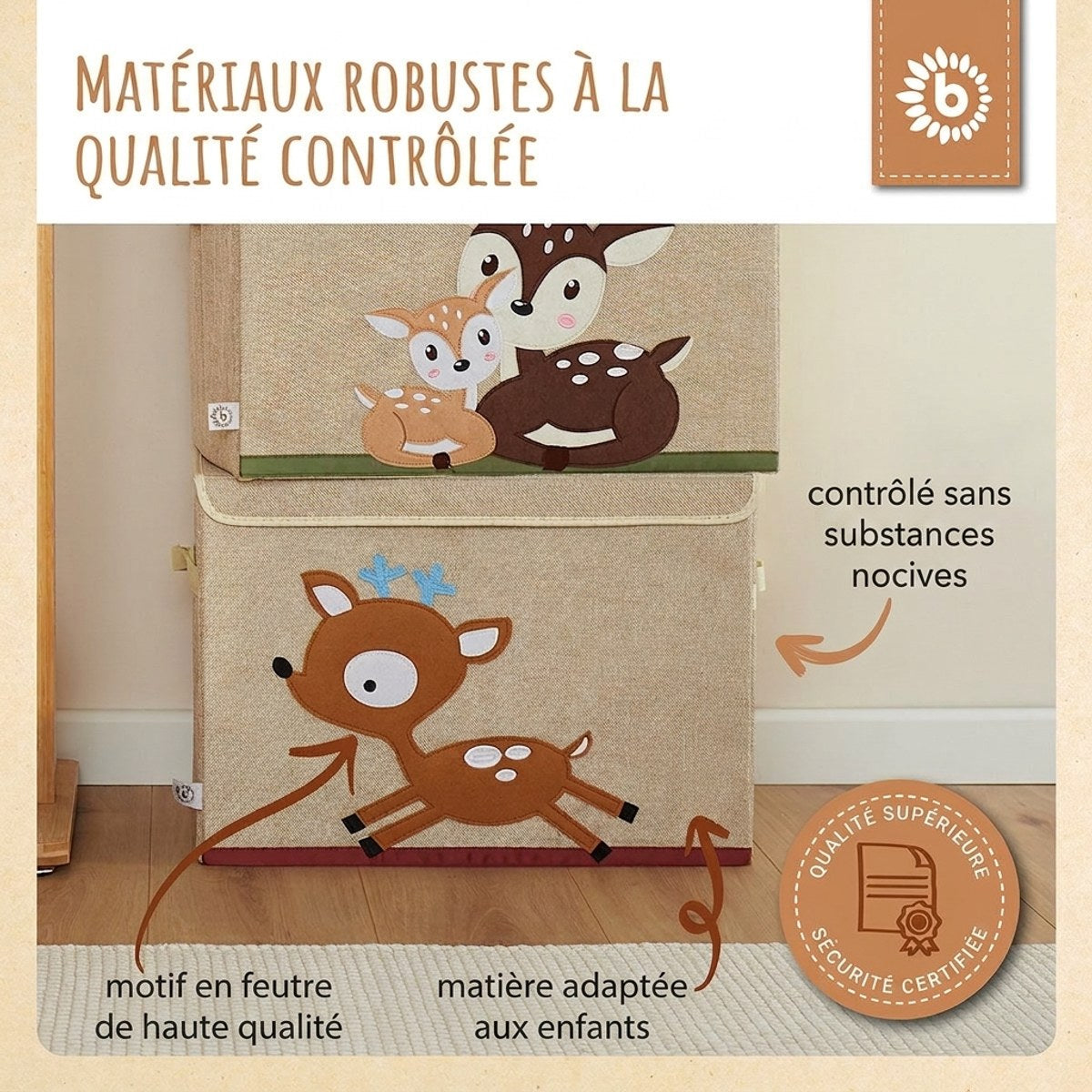 Aufbewahrungsbox Reh mit Deckel - FR Infographic