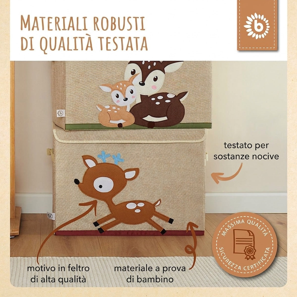 Aufbewahrungsbox Reh mit Deckel - IT Infographic