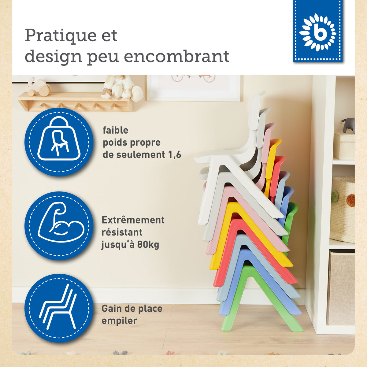 Kinderstuhl Blau - FR Infographic