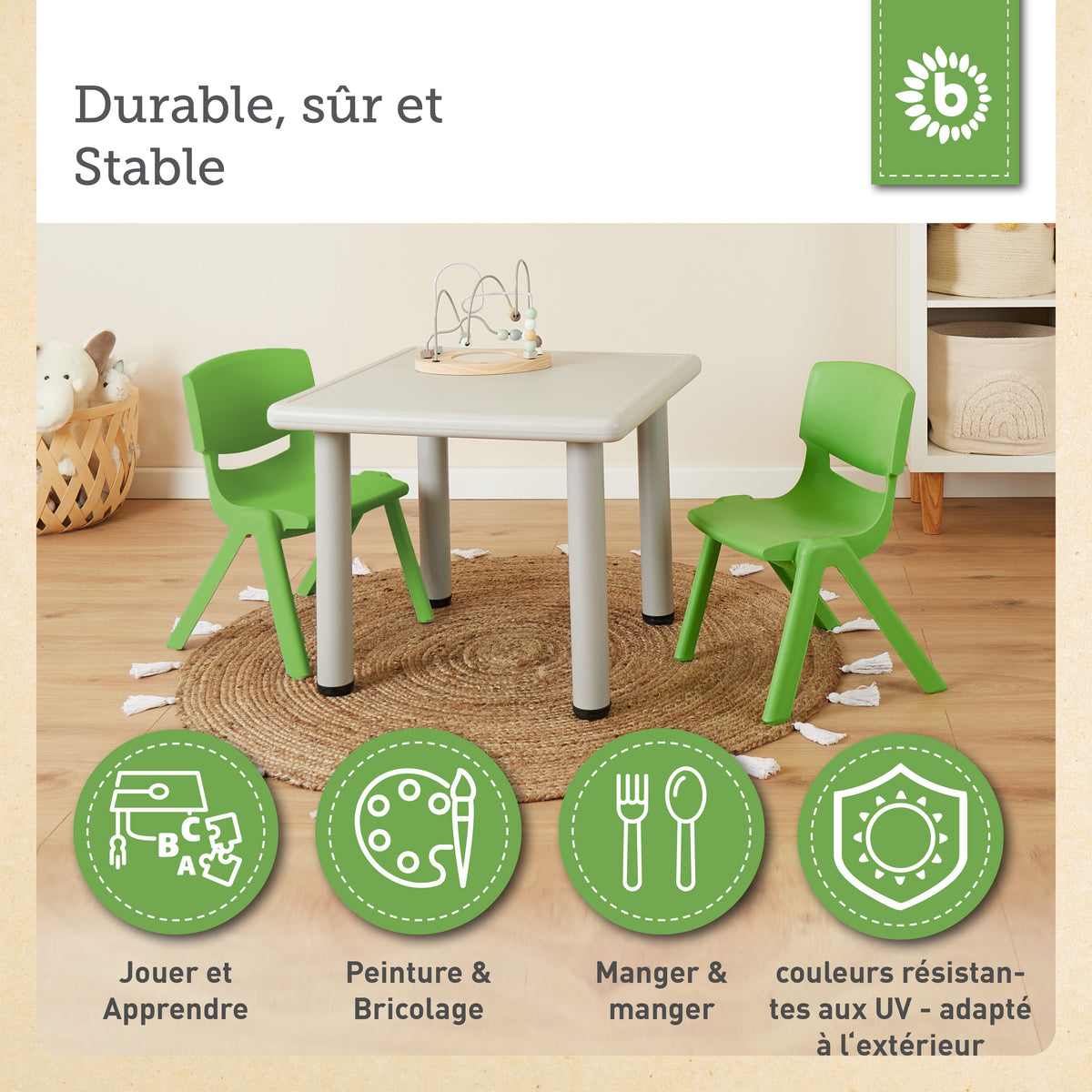 Kinderstuhl Grün - FR Infographic