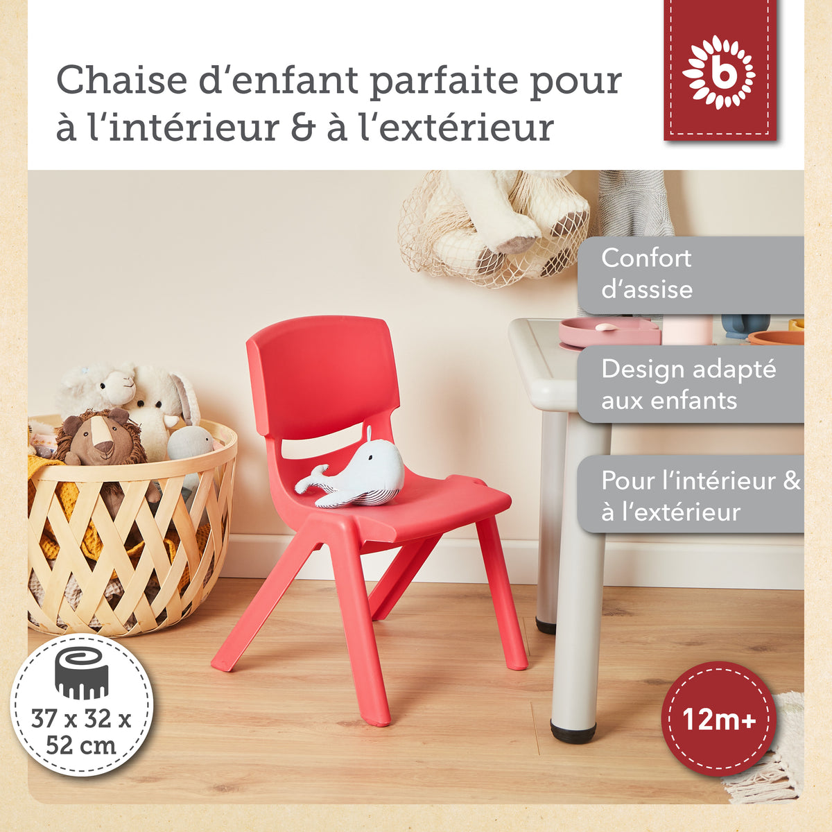 Kinderstuhl Rot - FR Infographic