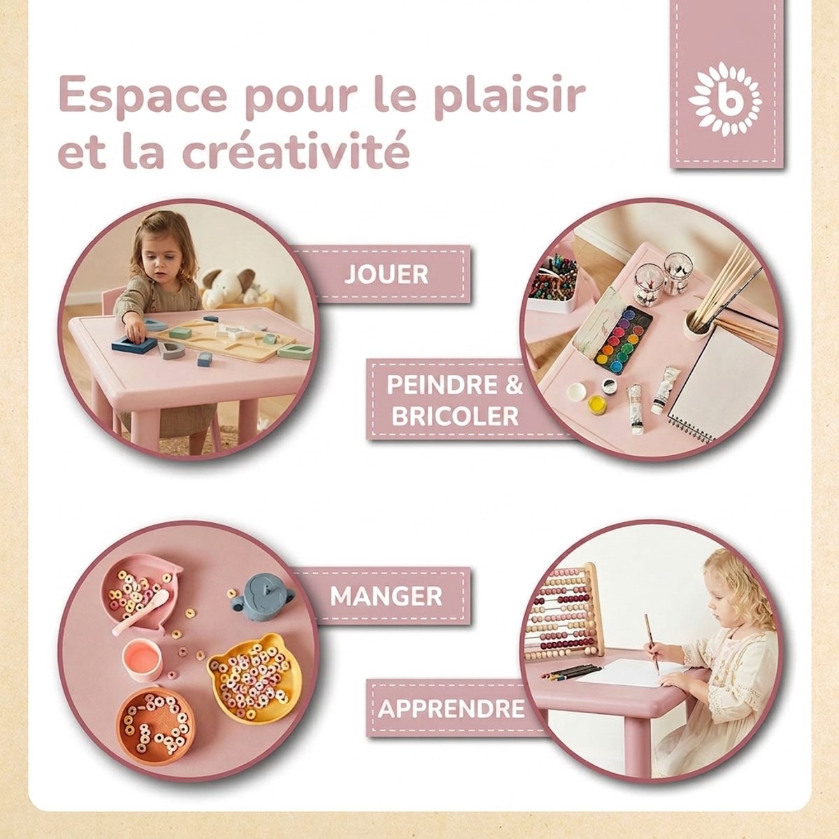 Tisch dreamy rose - FR Infographic
