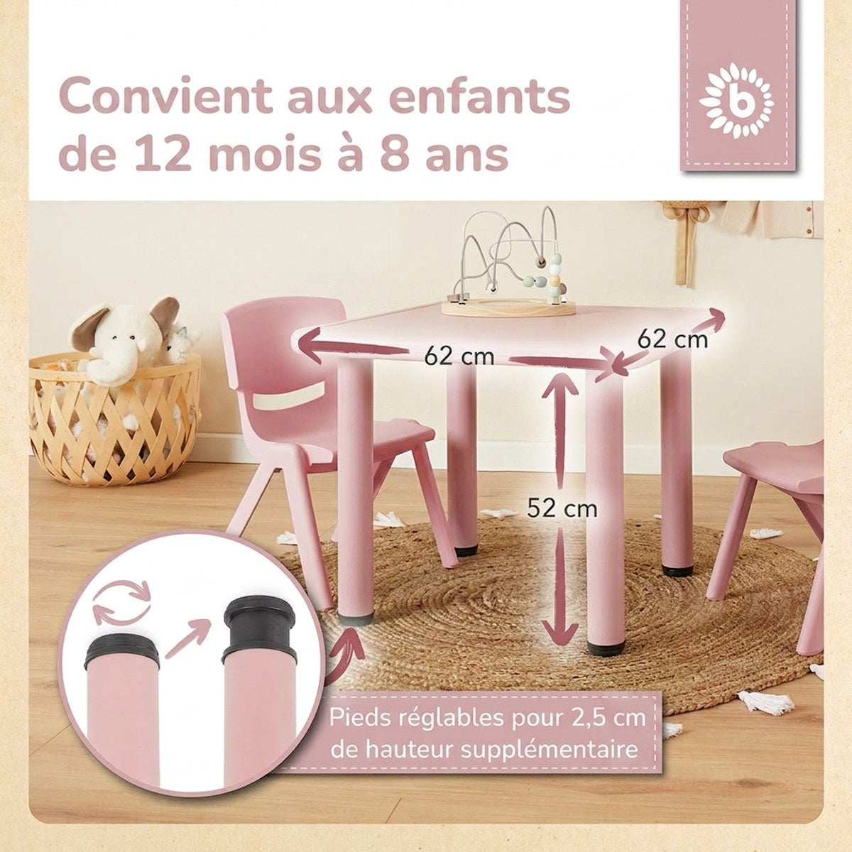 Tisch dreamy rose - FR Infographic