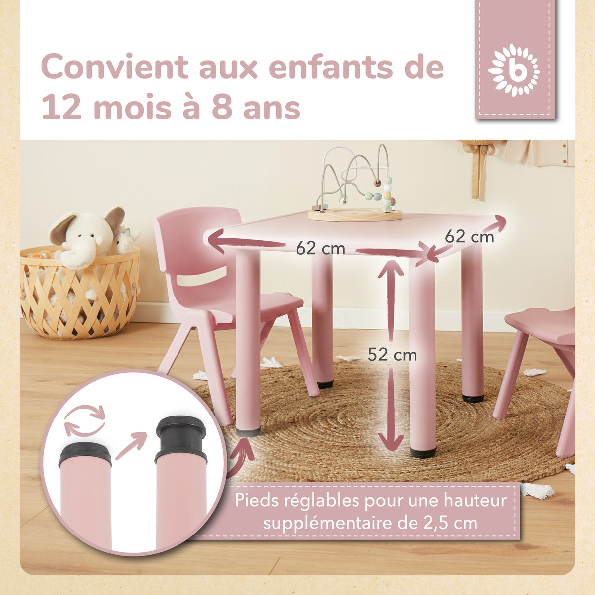 Tisch dreamy rose - FR Infographic