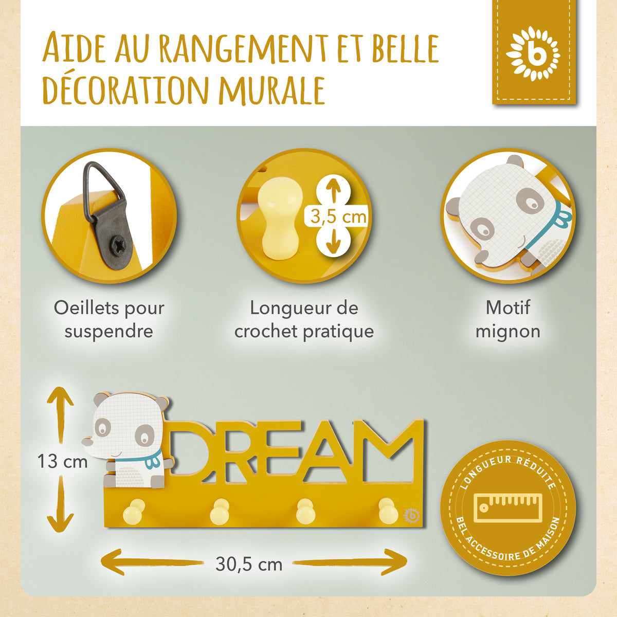 Wandgarderobe Panda - FR Infographic