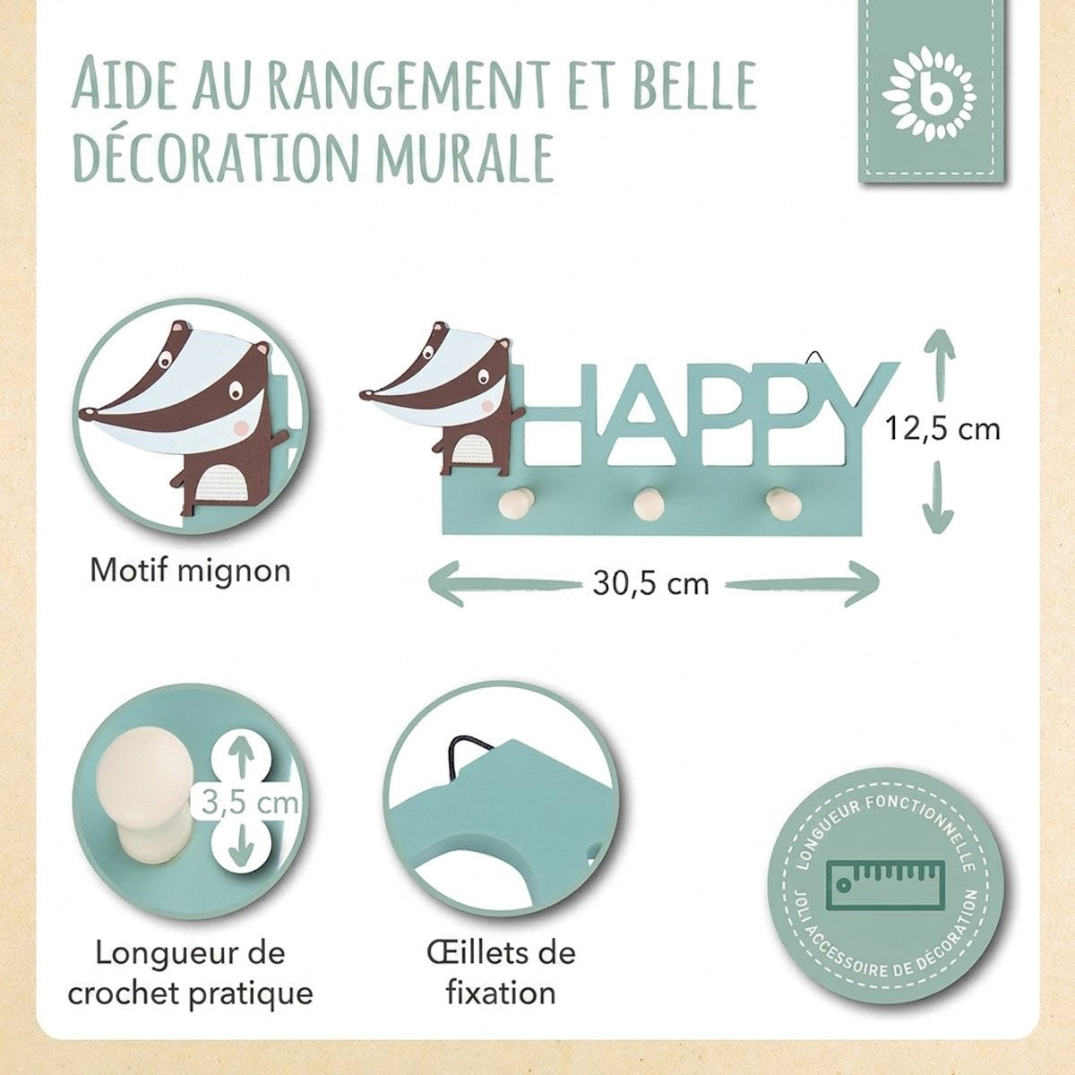Wandgarderobe Dachs - FR Infographic