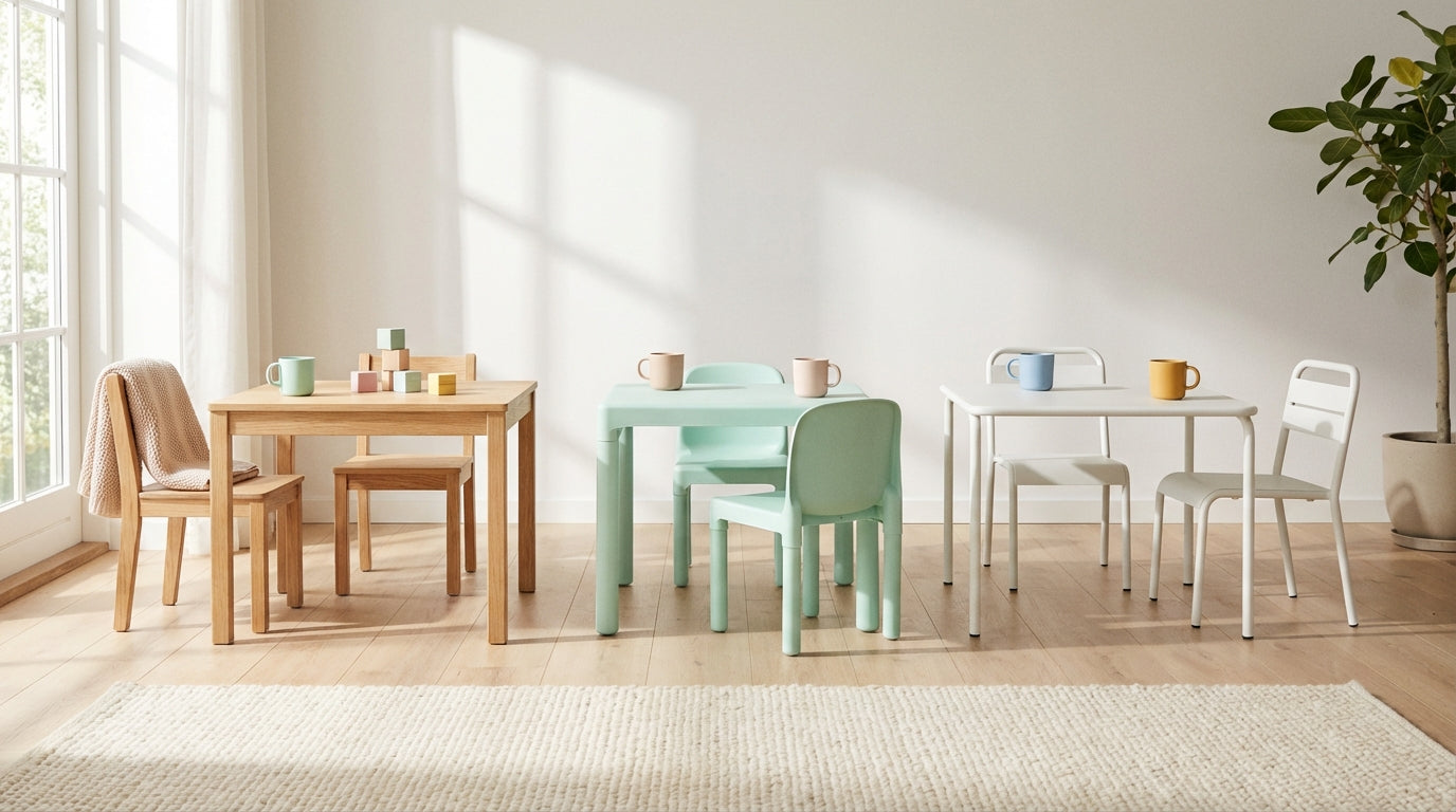 Kindertisch Plastik, Holz oder Metall? Materialien im Vergleich